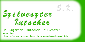 szilveszter kutscher business card